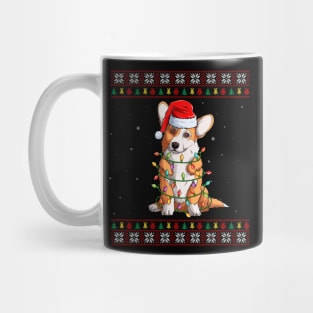 Corgi Santa Christmas Tree Lights Xmas Gift For Dog Lovers Mug